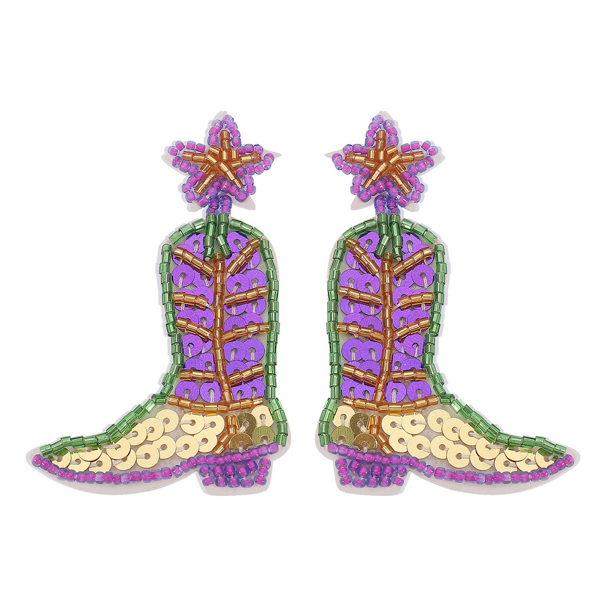 Wholesale Carnival St. Patrick's Day Mask Boots Tassel Earrings